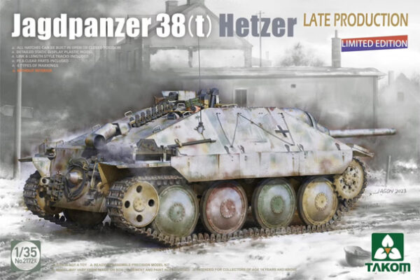 2172x Takom САМОХОДНОЕ ОРУДИЕ Jagdpanzer 38(t) Hetzer (ПОЗДНЯЯ ВЕРСИЯ) 1/35 Новинка